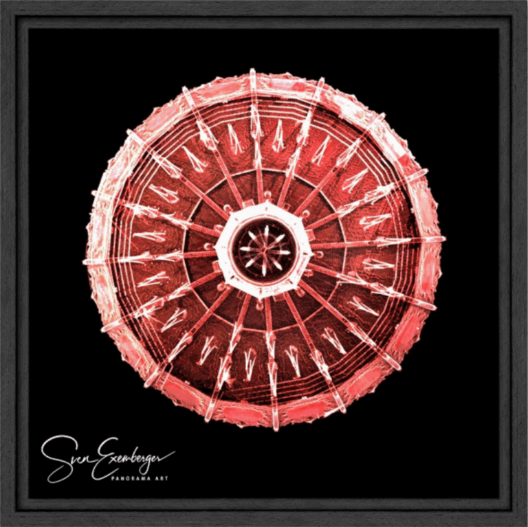 Wheel of fortune mit Schattenfugenrahmen Holz schwarz